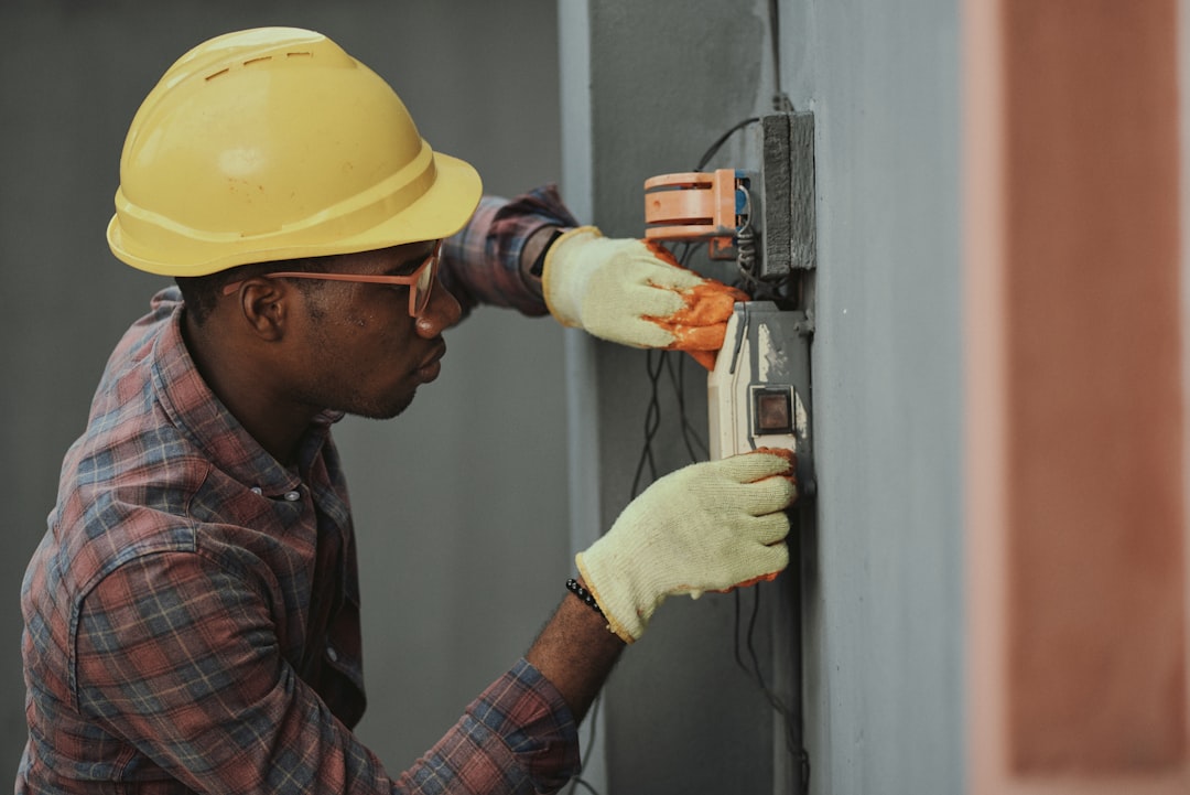 Tradesperson working on an electrical installation